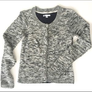 VOLCOM Black + White Knit Cardigan